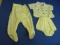 Vintage Hand Made Baby Doll Clothes Set: Shirt, Bloomers,  & Footie Pants-- Cotton