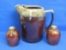 Kathy Kale Brown Drip Stoneware Pitcher – Salt & Pepper by Hull? Pitcher is 8” tall