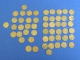 51 Wheat Cents – Lincoln Pennies – 19 from 1940s – 31 from 1950s – 1 is 1939