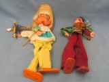 Folk Art Puppets – Plaster Heads – Chalk ware & Plastic Hands – Wood Feet