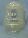 Vintage Glass Fairy Lamp – Indiana Stars & Bars – 6 1/2” Tall