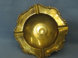 Vintage Brass Ashtray with 4 Rests – 7 1/2” DIA – Made in India