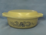 Vintage Pyrex  1 ½ Quart Oval Covered Casserole w/ Matching Opaque Pyrex Lid
