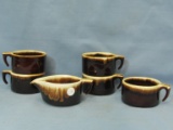 Vintage Brown Drip Pfaltzgraff USA: Cream Pitcher & 5 Mugs – All Stackable
