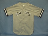 MLB Official – Men's New York Yankees Majestic Gray Road Cool Base Replica Jersey – Nylon Fabric