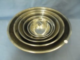 6 Nesting Stainless Steel Mixing Bowls – Restaurant Kitchen – 16”, 13 1/2” 11 1/2”, 9” 7 3/4” , 6 1/