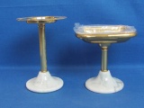 Brass & Marble Bathroom Accessories – Soap Dish & Toothbrush Holder – Taller is 5 1/2”