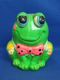 Colorful Ceramic Frog Bank – by Holiday Fair – Made in Japan – 1967 – 5” tall