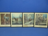 Framed Prints  “Paul Revere's Ride” – 12” T x 11” W” each – Wood  & Glass over Paper