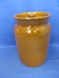 Covered Jar – Brown Stoneware – Made in England – Stands 6 1/2” Tall X 4 1/4” DIA