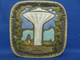 Vintage Swedish  Ceramic Tile 5 1/2” Square – Souvenir of the Svampen water tower Orebro Sweden
