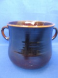 Double Handle Pottery “Beanpot” 5 1/2” T X appx 8” across at Handles – Marked USA