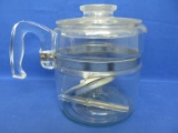 6 Cup Pyrex Flameware Percolator w/ Lid, Basket, Insert