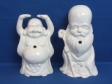 2 Ceramic Drinking Mugs – 1 Benihama of Tokyo Buddha – 1 Confucius – Taller is 8”