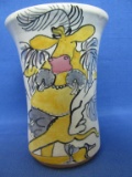 “Beef Strip” Artisanal Pottery Mug w/ Handpainted Cow Dressed as Stripper Design – Signed L. Day