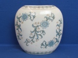 Light Blue Floral Pillow Vase – Andrea by Sadek – Made in Japan – 7 1/4” tall