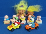 Small Toys – 2 Matchbox & Disney Cars 1979 – Ziggy Figures from 1984 – 2 Trolls