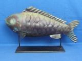 Metal Fish Sculpture Decor – From Pier 1 – 16” long – 9 3/4” tall – Rustic Look