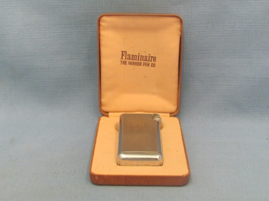 1950's Parker Flaminaire Lighter & Case – Parker Pen Co. - Initials Inscribed on Front