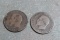 2 France Coins 1853 & 1857 (5) Cinq Centines Napoleon III