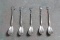 5 Vtg Holland Dutch Silverplate Baby Spoons Rose, Tulip, Daffodil, Lily, Sunflower