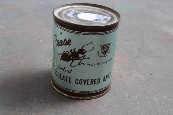 Vintage Unopened Advertising Tin REESE Chocolate Covered  Ants 3 1/2 oz