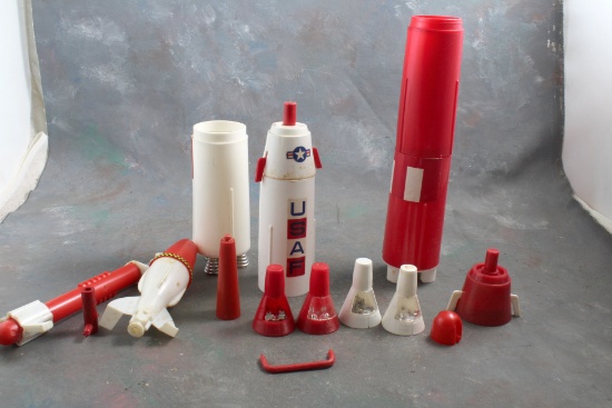 Mid-Century Lot of Toy Gemini Rocket Ships with Capsules U.S.A.F.