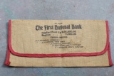 Antique First National Bank Caledonia MN Paper Money Bag
