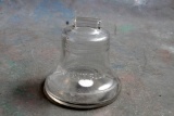 Large Glass Vintage Liberty Bell Bank 4 1/4