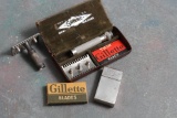 Lot of Vintage Gillette Safety Razor, Gillette Blades & Gillette Blade Holder