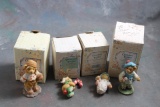 4 Vintage Cherished Teddies 1996 Butch, 1993 Baby Girl's First Christmas Ornament
