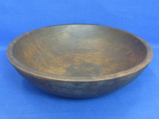 Primitive Oblong Wood Bowl by Munising Wooden Ware – About 11” x 10 1/2” - Burnt Mark