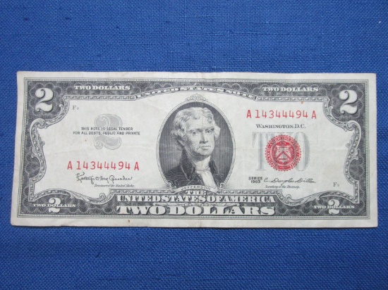 1963 Series United States $2 Note – Red Seal – A14344494A – Granahan-Dillon – As shown