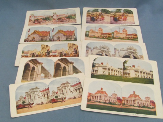 Stereoview Cards (22) – U.S. & International – Some Wear – Lightly Soiled