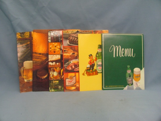 Menu Covers (20) – Beer – Different Sizes – Good Condition – One Used
