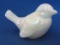 Fenton Glass Bird Figurine – White w Iridescent Finish – 2 3/4” tall – Sticker on bottom