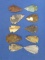 10 Stone Arrowheads – Assorted  Colors -  1” average