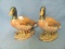 Zavori Duck Figurines (2) – Ceramic – Matching Pair – 6 1/2” T & 7 1/4” L – Some Wear