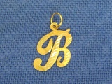 14 Kt Gold Charm or Pendant – Letter B – 3/4” long – Weight is 0.4 gram