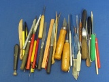 Mixed Lot of Craft Tools – Paint Brushes & Knives – Blades & more – Wood – Metal – Plastic