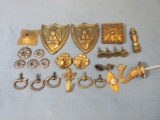 Lot of Assorted Decorative Hardware – Draw Pulls, Eagle Badges, Finial, Floral Hooks, etc. - As show