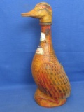 Vintage Vino Rosso Vallo Duck Decanter 13 1/4” T – Leather Covering Sparkle Eyes