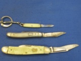 3 Vintage USA Made Pocket Knives:  2 Imperial & 1 Key Chain