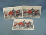 Ford Tractor With 2 Bottom Plow Postcards (3) – Unused – Some Wear