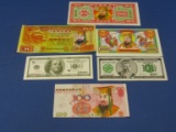 Colorful “Hell Money”  - 4 Chinese – 1 Vietnamese
