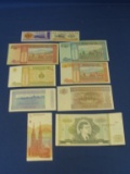 10 Foreign Currency Notes:2 Chinese, 4 Mongolian, 2 Myanmar,Croatia, Russian 1994
