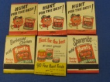 6 Vintage Matchbooks Featuring Hunts Tomato Sauce & Recepie Ideas