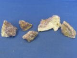 5 Pieces of Rough Amethyst from Thunder Bay Canada – each appx 1 1/2” - 3”