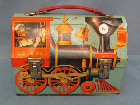 Vintage- 1960 – Casey Jones Train – Tin Lunchbox – Used – Condition As Shown – 9” long and 6” tall -