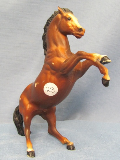 Vintage 1965 – 1985 Breyer Horse – Classic Size Rearing Bay Stallion – Model #35 – Gently Worn As Pi